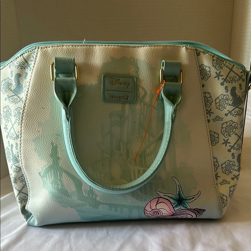 Disney Loungefly Ariel Satchel Tote Handbag The Little Mermaid Aqua - Picture 3 of 9